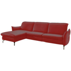 Ecksofa in Lederlook (vegan) Rot