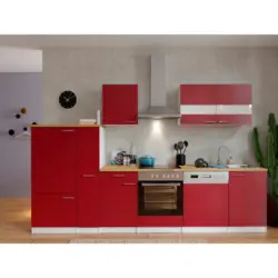 K&uuml;chenleerblock 310 cm in Rot