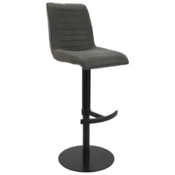 Barhocker in Metall, Textil Schwarz, Dunkelgrau