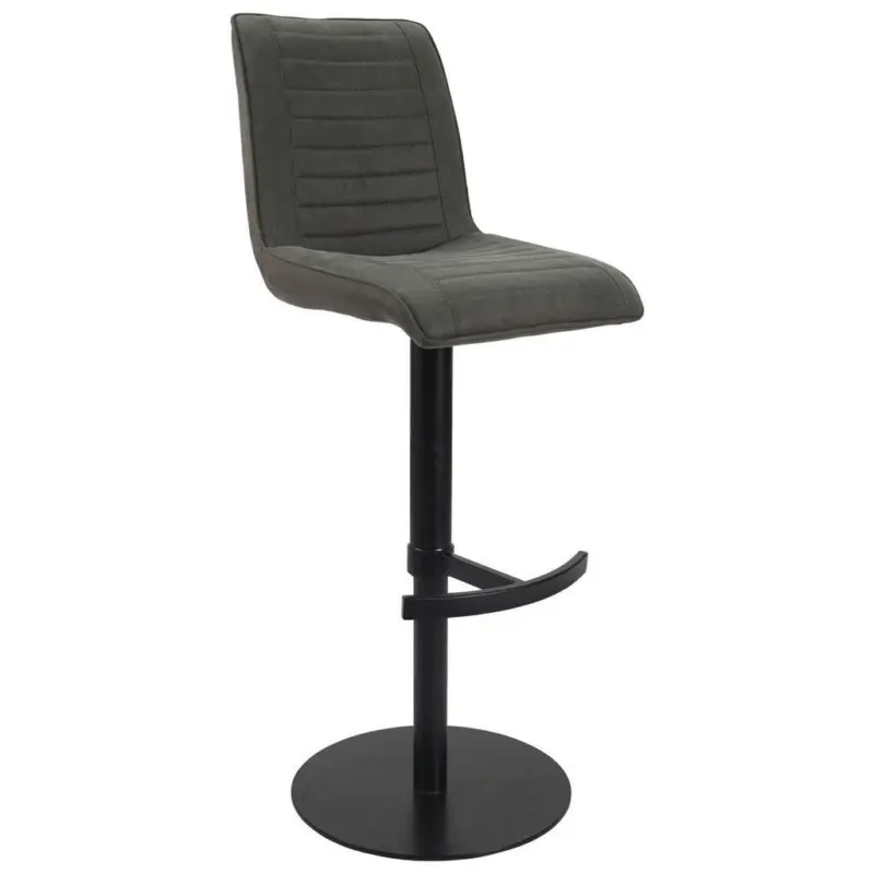 Barhocker in Metall, Textil Schwarz, Dunkelgrau