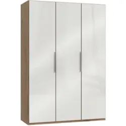 Drehtürenschrank in Weiß, Eichefarben