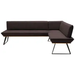 Eckbank 243/183 cm in Braun, Schwarz, Eichefarben
