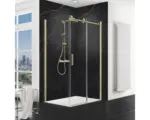 Hornbach Schiebetür mit Seitenwand Schulte MasterClass 1400x900x2000 mm Anschlag links Echtglas Klar hell gold
