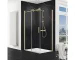 Hornbach Schiebetür mit Seitenwand Schulte MasterClass 1400x900x2000 mm Anschlag rechts Echtglas Klar hell gold