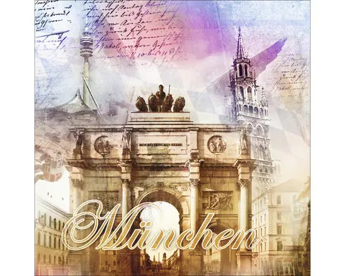 Glasbild München I 50x50 cm