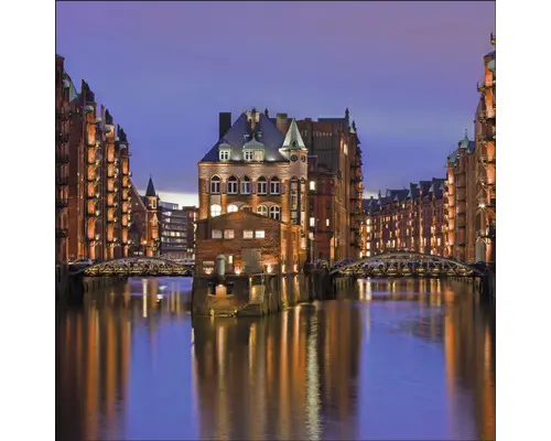 Glasbild Hamburg III 30x30 cm