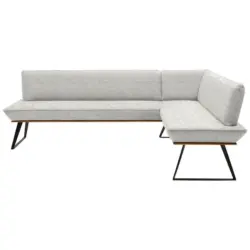 Eckbank 223/183 cm in Schwarz, Eichefarben, Beige