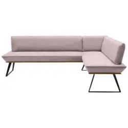 Eckbank 243/163 cm in Rosa, Schwarz, Eichefarben