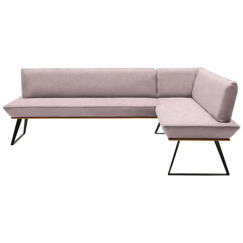 Eckbank 243/163 cm in Rosa, Schwarz, Eichefarben
