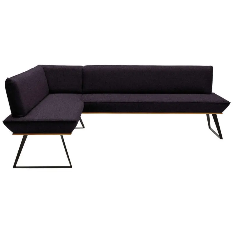 Eckbank 183/203 cm in Schwarz, Eichefarben