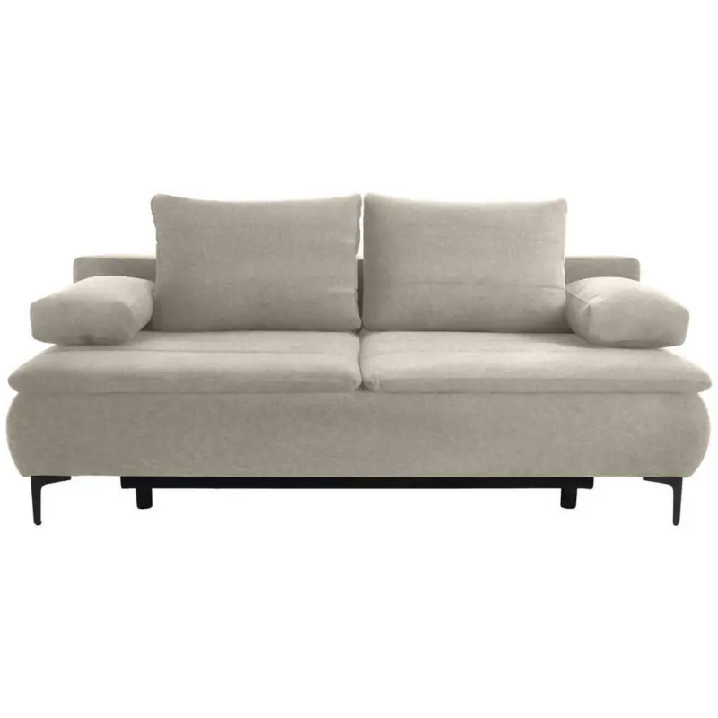 Boxspringsofa in Flachgewebe Cappuccino