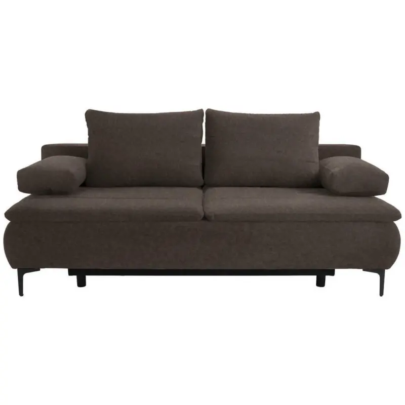 Boxspringsofa in Flachgewebe Braun