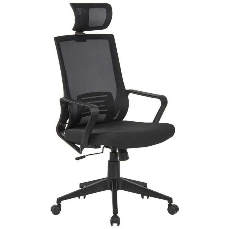 Drehstuhl in Netzbespannung, Webstoff Schwarz