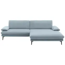 Ecksofa in Webstoff Hellblau