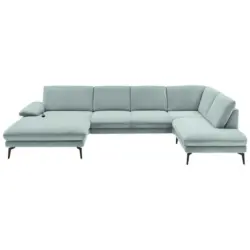 Wohnlandschaft in Webstoff Mintgrün