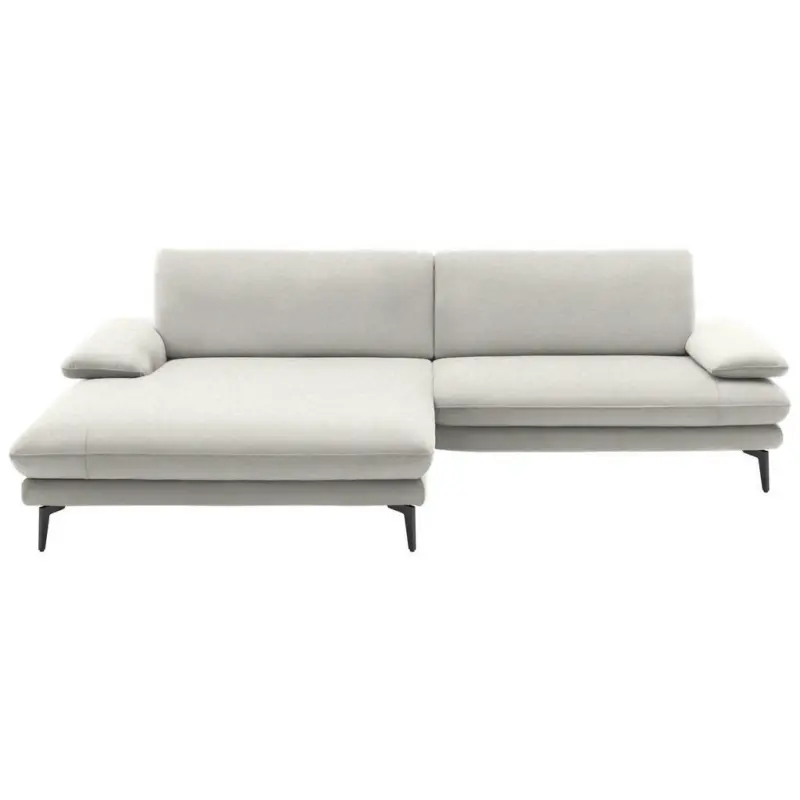 Ecksofa in Webstoff Creme, Naturfarben