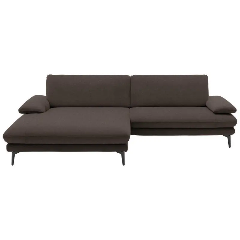 Ecksofa in Webstoff Dunkelbraun