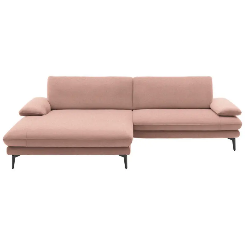Ecksofa in Webstoff Rosa