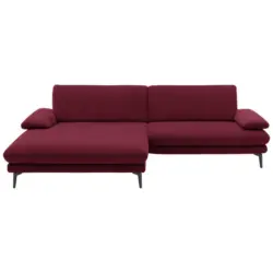 Ecksofa in Webstoff Rot, Bordeaux