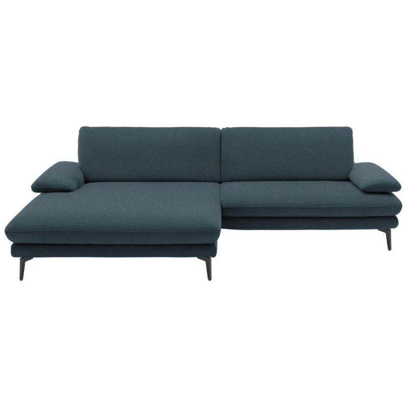 Ecksofa in Webstoff Dunkelblau