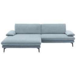 Ecksofa in Webstoff Hellblau