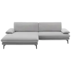 Ecksofa in Webstoff Hellgrau