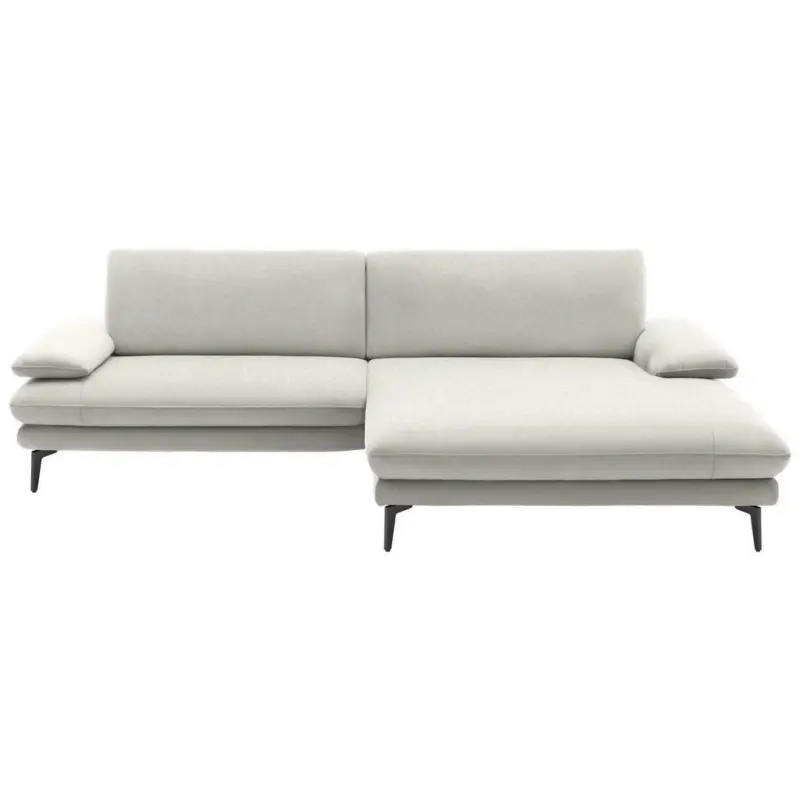 Ecksofa in Webstoff Creme, Naturfarben