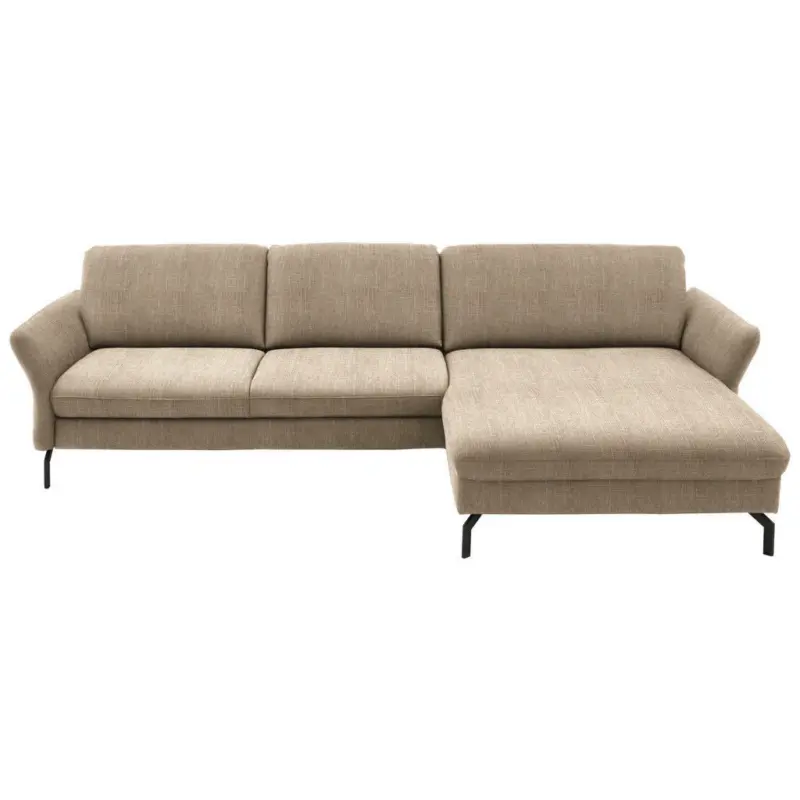 Ecksofa in Webstoff Sandfarben