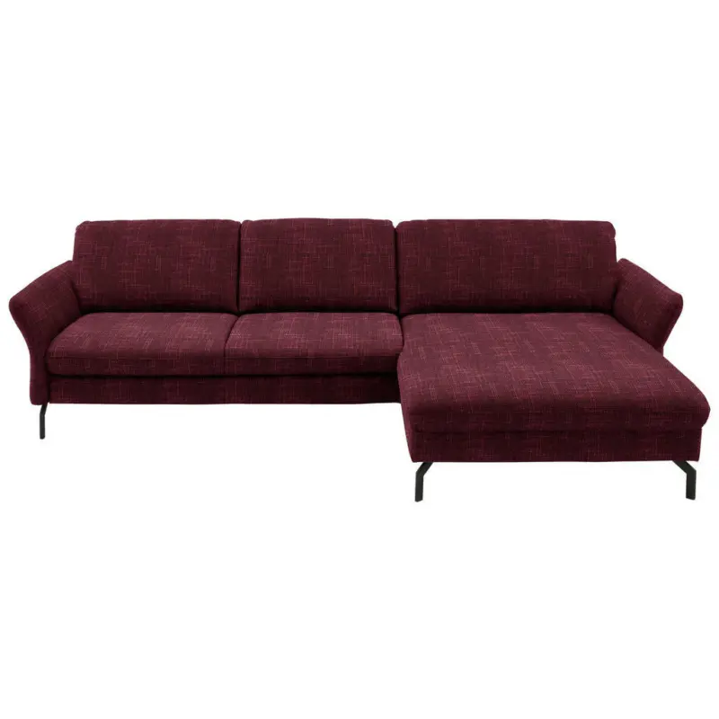Ecksofa in Webstoff Weinrot