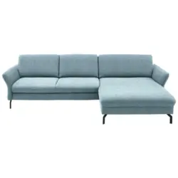 Ecksofa in Webstoff Hellblau