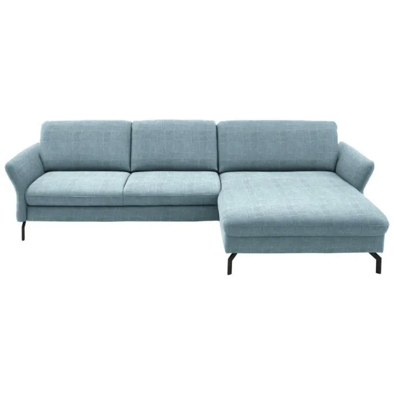 Ecksofa in Webstoff Hellblau