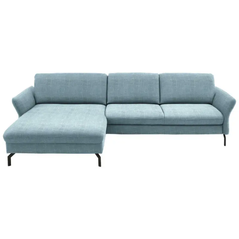 Ecksofa in Webstoff Hellblau