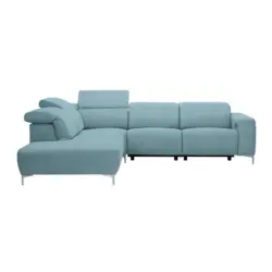 Ecksofa in Flachgewebe Hellblau