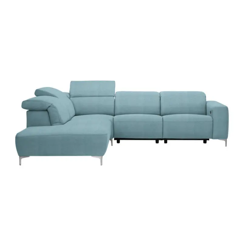 Ecksofa in Flachgewebe Hellblau