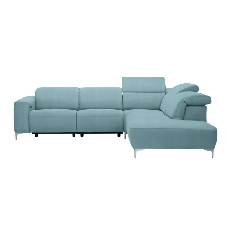 Ecksofa in Flachgewebe Hellblau