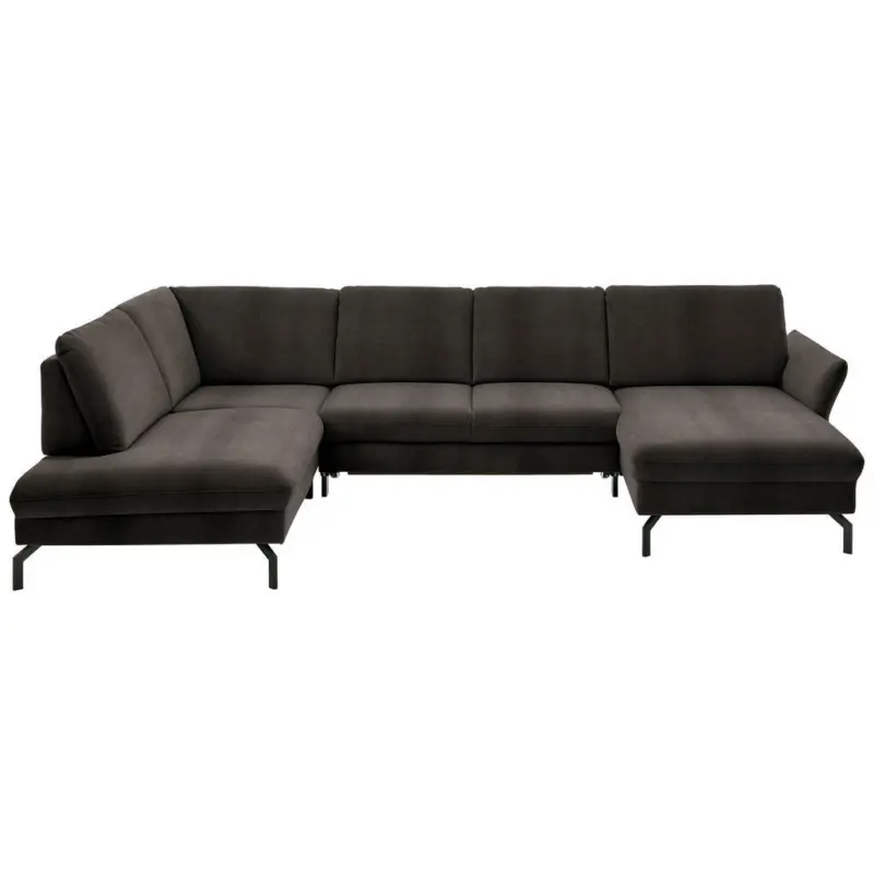 Wohnlandschaft in Velours Dunkelbraun