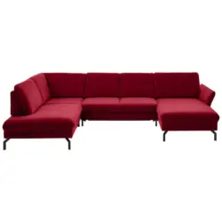 Wohnlandschaft in Velours Rot