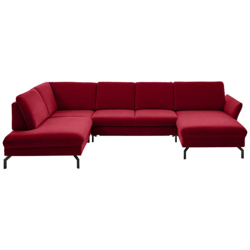Wohnlandschaft in Velours Rot