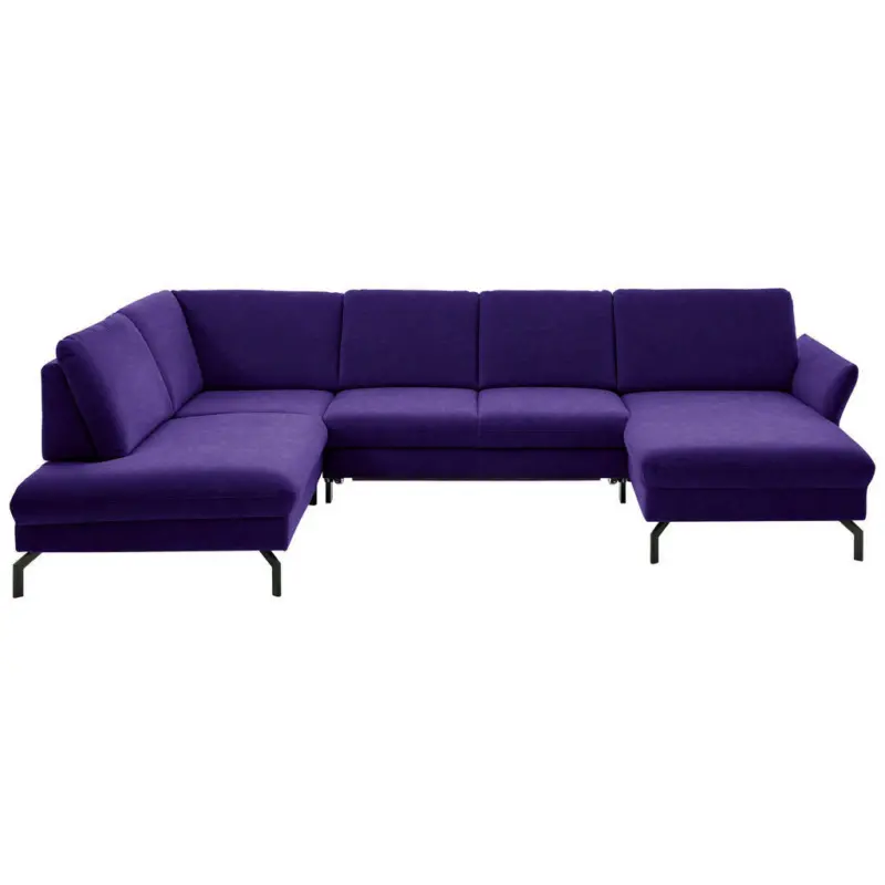 Wohnlandschaft in Velours Lila, Violett