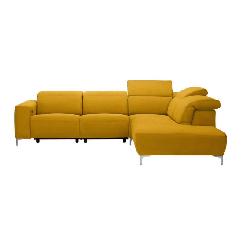Ecksofa in Flachgewebe Currygelb