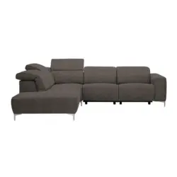 Ecksofa in Flachgewebe Graubraun
