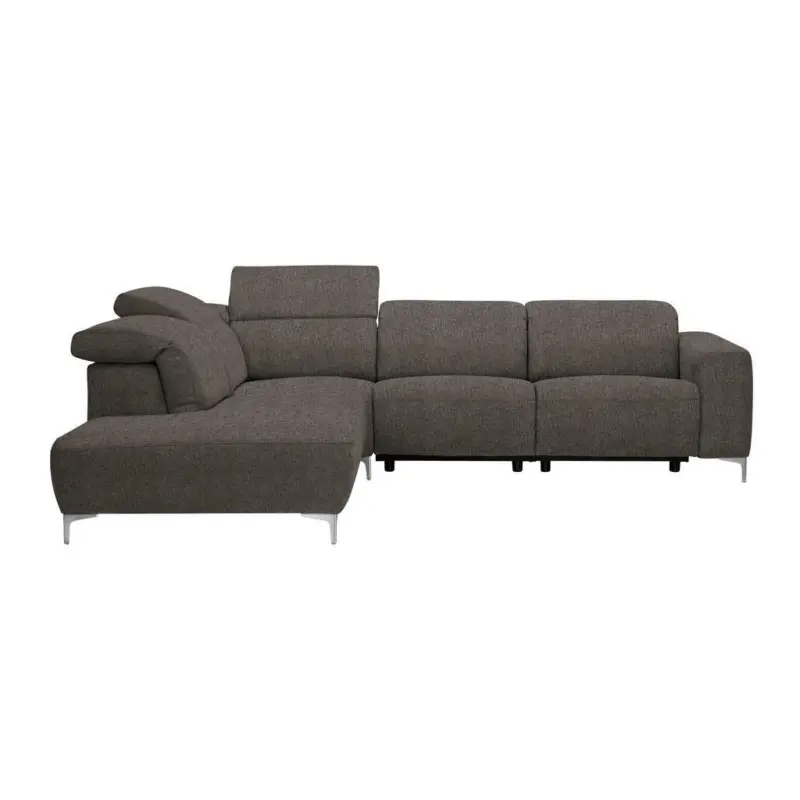 Ecksofa in Flachgewebe Graubraun