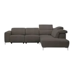 Ecksofa in Flachgewebe Graubraun