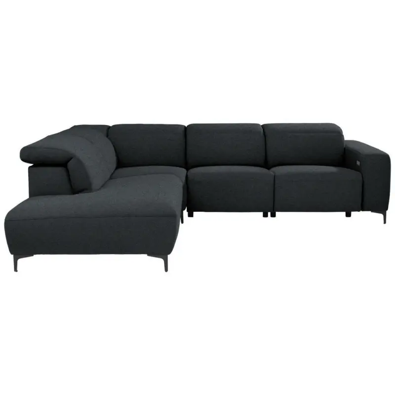 Ecksofa in Flachgewebe Anthrazit