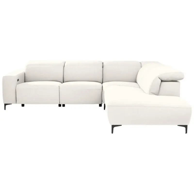 Ecksofa in Flachgewebe Beige