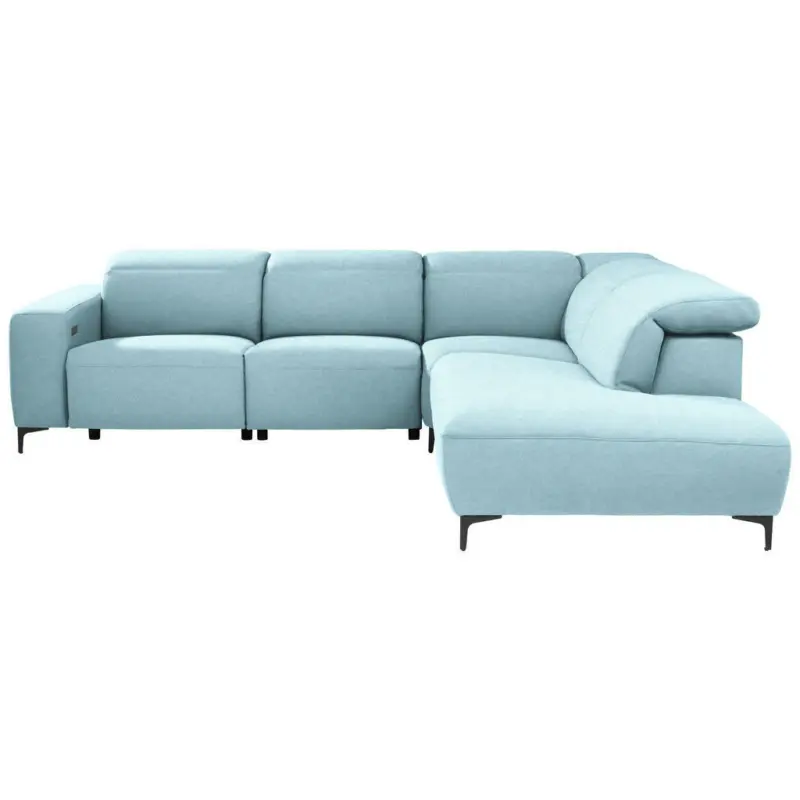 Ecksofa in Flachgewebe Hellblau