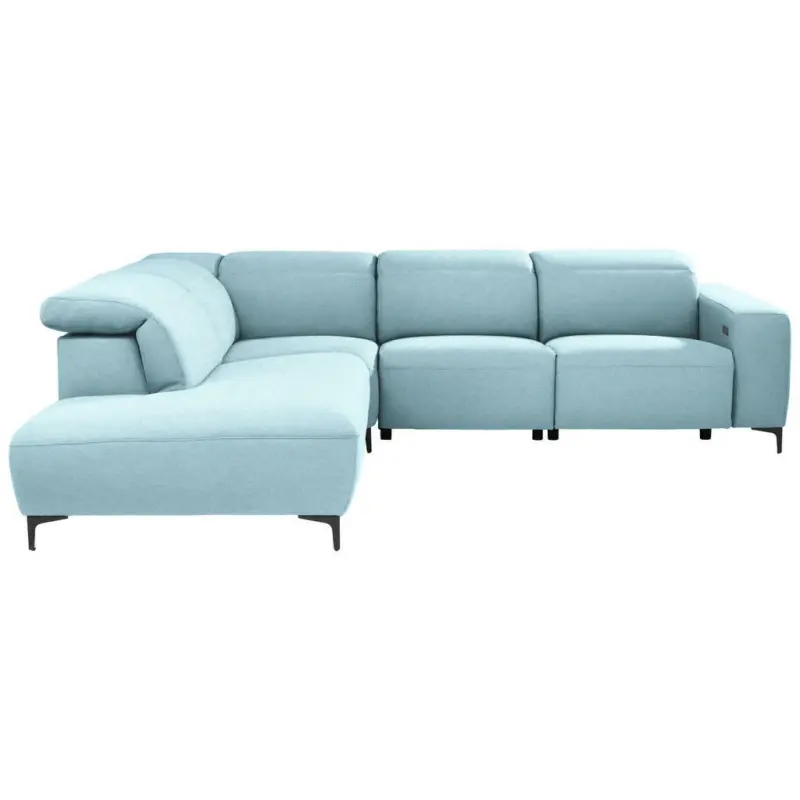 Ecksofa in Flachgewebe Hellblau