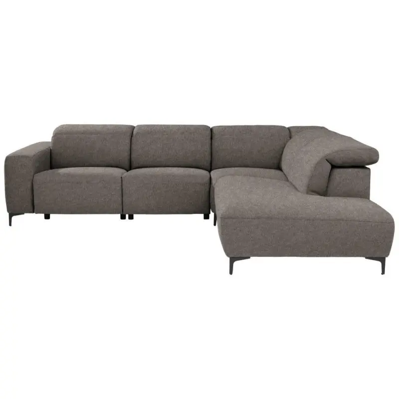 Ecksofa in Flachgewebe Graubraun