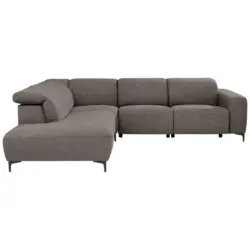 Ecksofa in Flachgewebe Graubraun