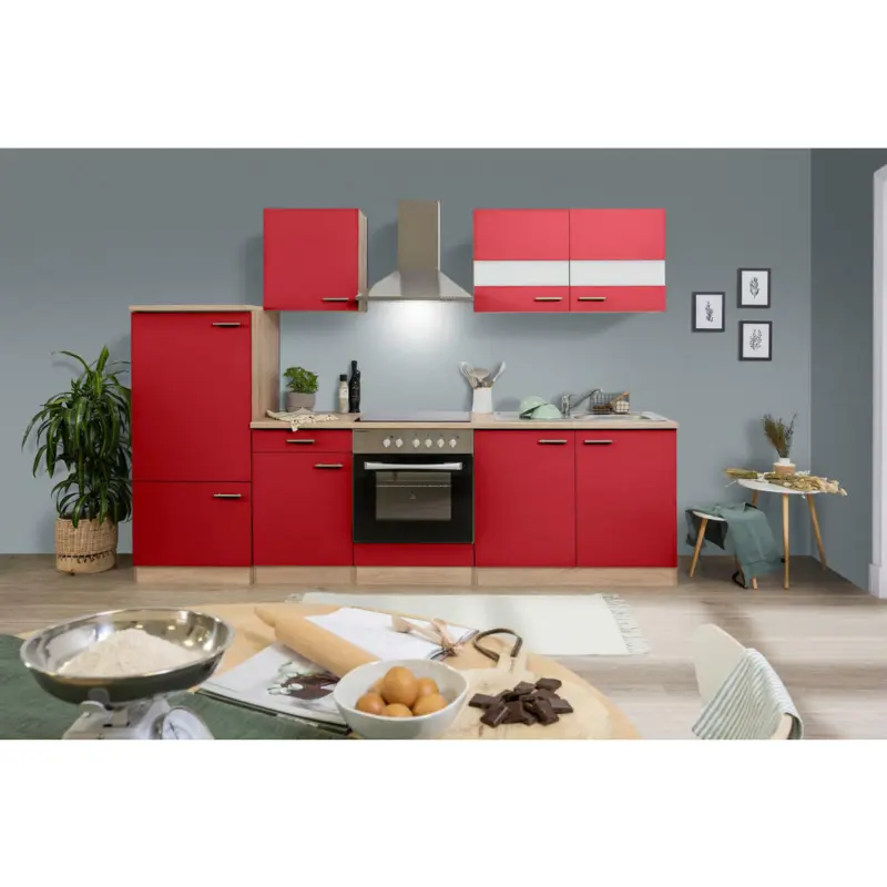 Küchenleerblock 270 cm in Rot